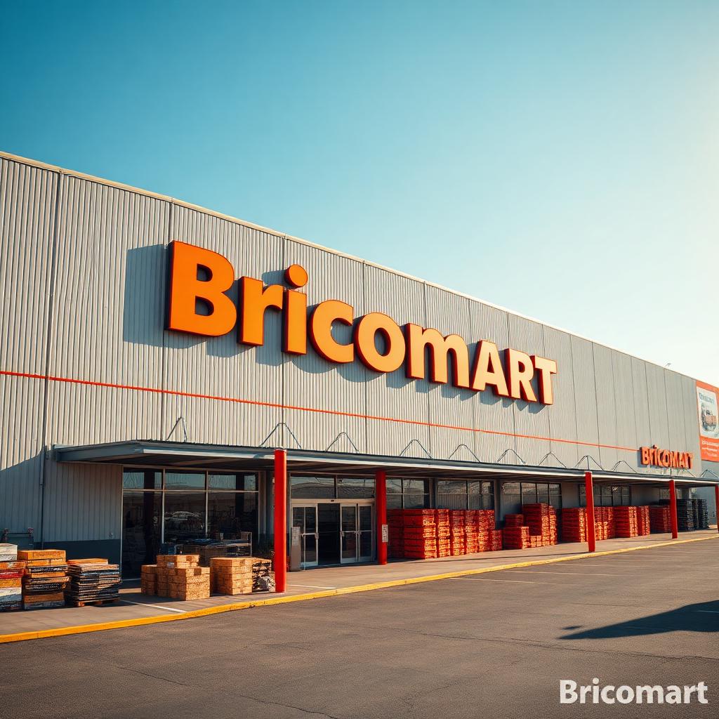 Bricomart Málaga DIY warehouse exterior with orange signage under a clear sky